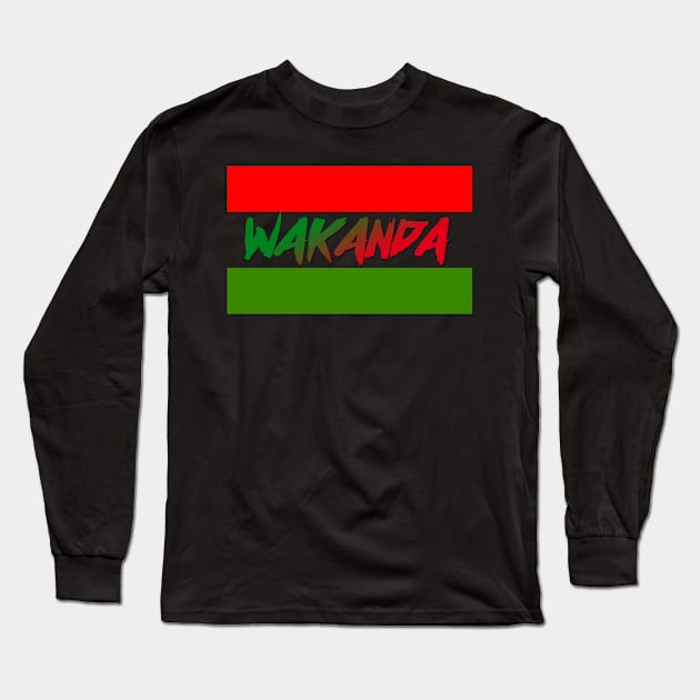Wakandan Flag Long Sleeve T-Shirt by ShMhooDesigns